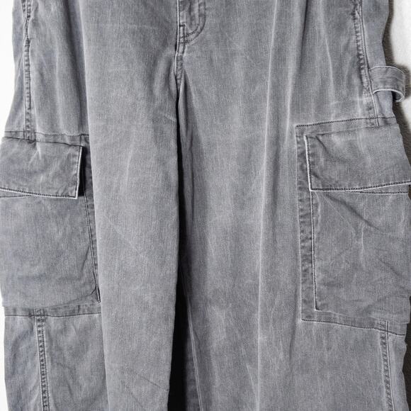 Gap Women’s Cargo Jeans Wide Leg Utility Washed Black Soft Grunge Size 14 Tall - Picture 4 of 8